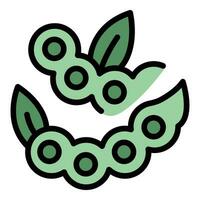 Soja Pflanze Symbol Vektor eben