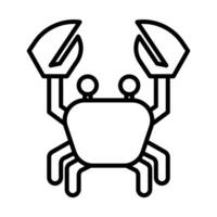krabba ikon, tecken, symbol i linje stil vektor