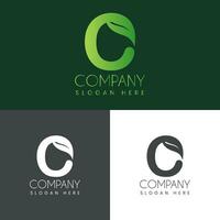c Brief mit Blatt Logo Design, kreativ modern Briefe Vektor Symbol Logo Illustration Lager Vektor