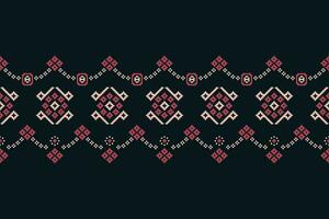 ethnisch geometrisch Stoff Muster Kreuz Stich.ikat Stickerei ethnisch orientalisch Pixel Muster Blau Hintergrund. abstrakt, vektor, illustration. Textur, Kleidung, Rahmen, Dekoration, Motive, Seide Hintergrund. vektor