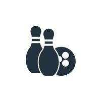 bowling stift och boll ikon i trendig platt stil isolerat på vit bakgrund. vektor symbol av bowling, sport, spel för webb design och mobil.