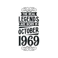 född i oktober 1969 retro årgång födelsedag, verklig legend är född i oktober 1969 vektor