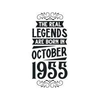 född i oktober 1955 retro årgång födelsedag, verklig legend är född i oktober 1955 vektor