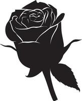 Rose mit Knospe Vektor Silhouette Illustration