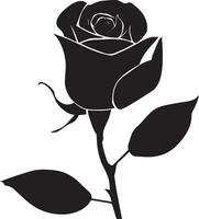 Rose mit Knospe Vektor Silhouette Illustration