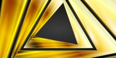 Technologie schwarz Hintergrund mit golden Dreiecke vektor