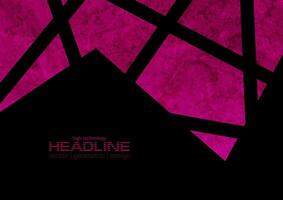 rosa och svart abstrakt geometrisk grunge bakgrund vektor