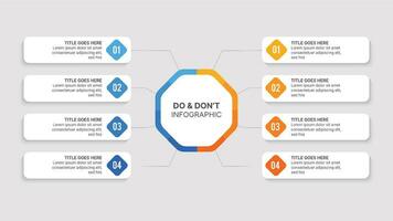 Prozess Arbeitsablauf, DOS und nicht, Vergleich Diagramm Infografik Vorlage Design vektor