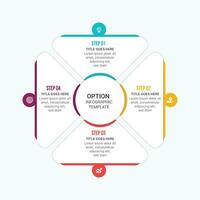 4 alternativ steg kvartals tidslinje infographic mall design vektor