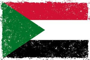 sudan flagga i grunge bedrövad stil vektor