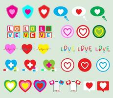 samling valentine begrepp kärlek hjärta för grafisk dekorera.set av valentine kärlek. vektor