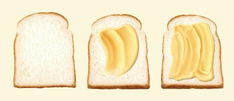 Butter Verbreitung auf Toast im 3d Illustration vektor