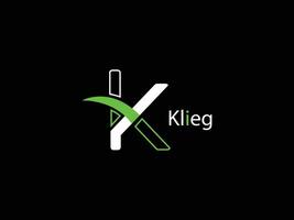 klieg Logo Design, Brief k Symbol vektor