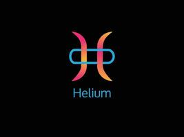 Logo Name Helium und Brief Symbol h vektor