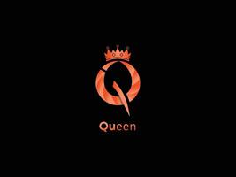 drottning logotyp design brev q vektor