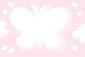 y2k Aura ästhetisch Hintergrund. Weiß Schmetterlinge auf Rosa Hintergrund. Sanft Pastell- mädchenhaft Grafik Illustration mit 2000er Stimmung. können Sein benutzt wie Hintergrund. vektor