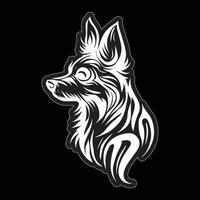svart och vit hund klistermärke samling för utskrift vektor