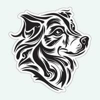 Hund Kunst schwarz und Weiß Aufkleber zum Drucken vektor
