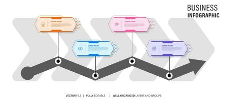 tillväxt möjlighet infographic Diagram design mall. redigerbar infochart med ikoner. instruktions- grafik med 4 steg sekvens. visuell data presentation. arial, merriweather sans typsnitt Begagnade vektor