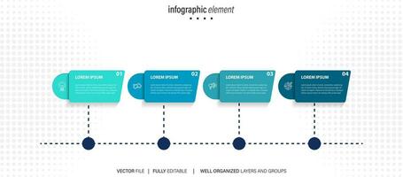 vektor infographic pil design med 4 alternativ eller steg. infographics för företag begrepp. kan vara Begagnade för presentationer baner, arbetsflöde layout, bearbeta diagram, strömma Diagram, info Graf