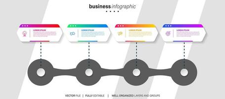 Neu Produkt Entwicklung Infografik Diagramm Design Vorlage. editierbar Infochart mit Symbole. Anleitung Grafik mit 4 Schritt Reihenfolge. visuell Daten Präsentation. vektor