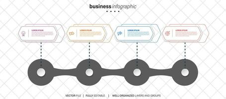kreativ Konzept zum Infografik mit 4 Schritte, Optionen, Teile oder Prozesse. Geschäft Daten Visualisierung. vektor