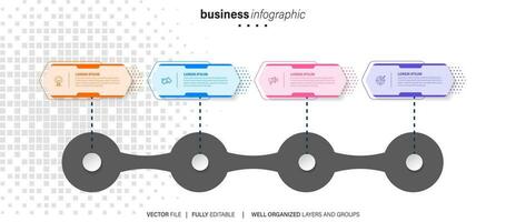 framsteg bar. steg bearbeta grafisk indikator design, app abstrakt gränssnitt element, hemsida Färg ladda ner skede. vektor infographic uppsättning