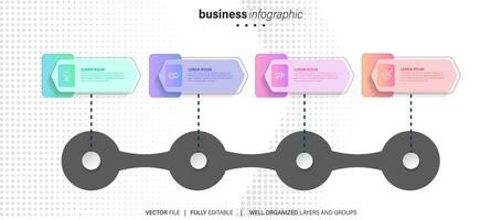 Elemente Infografik Idee Kreis bunt mit 4 Schritt vektor