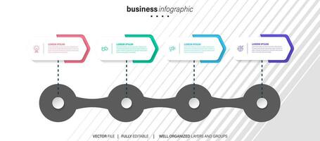 Schritte Business-Daten-Visualisierung Timeline-Prozess Infografik-Template-Design mit Symbolen vektor