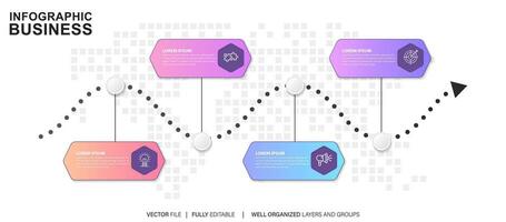 infographic pilar med steg upp alternativ. vektor mall i platt design stil