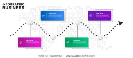 infographic pilar med steg upp alternativ. vektor mall i platt design stil