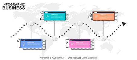 infographic pilar med steg upp alternativ. vektor mall i platt design stil