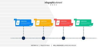 presentation företag infographic mall färgrik med 4 steg vektor