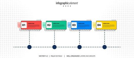 Vektor Infografik Etikette Vorlage mit Symbole. 4 Optionen oder Schritte. Infografiken zum Geschäft Konzept. können Sein benutzt zum die Info Grafik, fließen Diagramme, Präsentationen, Netz Websites, Banner, gedruckt Materialien.