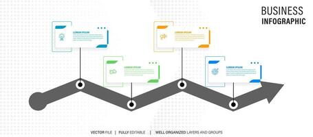 Vektor Infografik Etikette Vorlage mit Symbole. 4 Optionen oder Schritte. Infografiken zum Geschäft Konzept. können Sein benutzt zum die Info Grafik, fließen Diagramme, Präsentationen, Netz Websites, Banner, gedruckt Materialien.