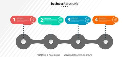 Geschäft Infografik Vorlage Design Symbole 4 Optionen oder Schritte vektor