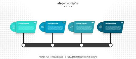 infographics siffra alternativ mall med 4 steg . kan vara Begagnade för arbetsflöde layout, diagram, företag alternativ, baner, webb design vektor