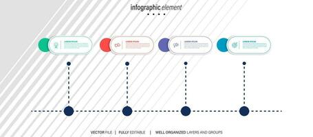 enkel och rena presentation företag infographic design mall med 4 bar av alternativ vektor