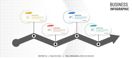 Zeitleiste Infografik Design Vektor mit Nummer Optionen und 4 Schritte. können Sein benutzt zum Arbeitsablauf Diagramm, die Info Diagramm, jährlich Bericht.