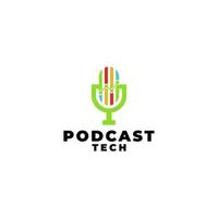 Podcast Technik Logo Design Vektor