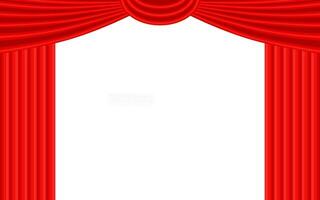 röd teater ridå med vit bakgrund vektor