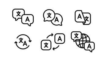 Sprache Übersetzen Symbole. Design zum Netz und Handy, Mobiltelefon App. vektor