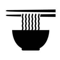 Nudel Suppe Schüssel mit Essstäbchen Vektor Symbol Essen Konzept zum Grafik Design, Logo, Webseite, Sozial Medien, Handy, Mobiltelefon Anwendung, ui Illustration