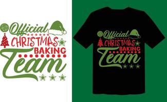 officiell jul bakning team t skjorta design vektor