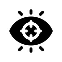 Vision Glyphe Symbol. Vektor Symbol zum Ihre Webseite, Handy, Mobiltelefon, Präsentation, und Logo Design.