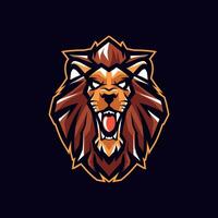 rytande och arg lejon logotyp vektor illustration, emblem design