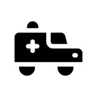 Krankenwagen Glyphe Symbol. Vektor Symbol zum Ihre Webseite, Handy, Mobiltelefon, Präsentation, und Logo Design.