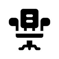 Büro Stuhl Glyphe Symbol. Vektor Symbol zum Ihre Webseite, Handy, Mobiltelefon, Präsentation, und Logo Design.