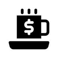 Tasse Glyphe Symbol. Vektor Symbol zum Ihre Webseite, Handy, Mobiltelefon, Präsentation, und Logo Design.