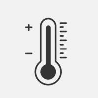 Thermometer mit Rahmen Linie Symbol. Vektor Illustration